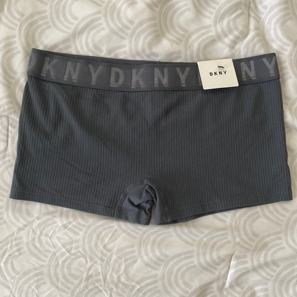 Dark Grey DKNY ribbed boy shorts